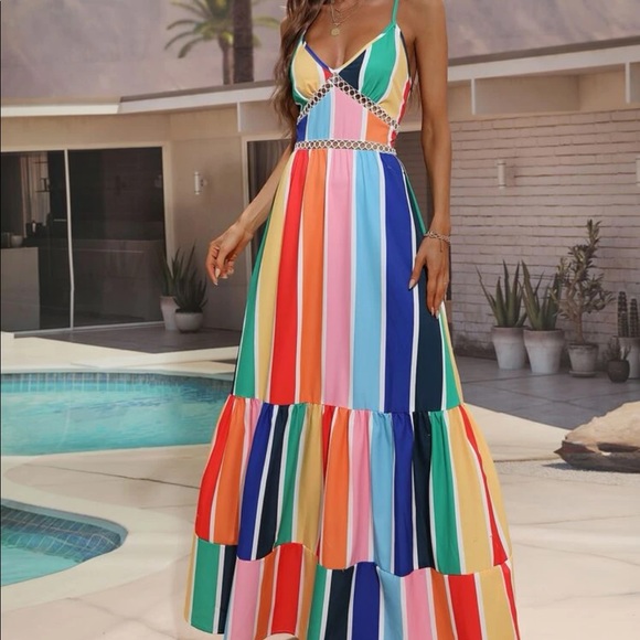 ⚡️Last one⚡️Boho rainbow stripped maxi dress! - Picture 6 of 9